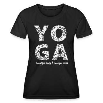 Yoga-beautiful body&peaceful mind - Frauen Funktions-T-Shirt - Schwarz - Vorne - AI Model Female 172 light (172cm)
