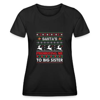 Santa's Promoting me to Big Sister - T-shirt sport Femme - noir - Devant - AI Model Female 172 light (172cm)