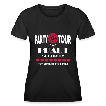 Jga Braut Security Party Brautpaar Sicherheit - Frauen Funktions-T-Shirt - Schwarz - Vorne - AI Model Female 172 light (172cm)