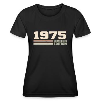 1975 Jubiläumsgeschenk 1975 Limitierte Auflage 1975 - Frauen Funktions-T-Shirt - Schwarz - Vorne - AI Model Female 172 light (172cm)