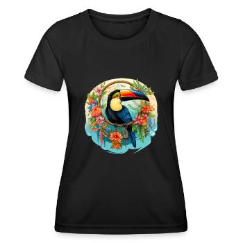 Toucan with dream catcher - Women's Functional T-Shirt - black - Front - AI Model Female 172 light (172cm)