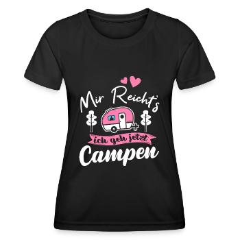Mir Reichts Ich Geh Campen Camping Wohnwagen - Frauen Funktions-T-Shirt - Schwarz - Vorne - AI Model Female 172 light (172cm)