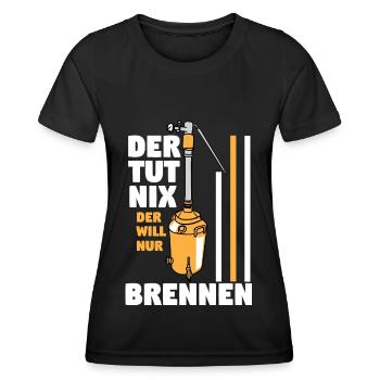 Schnaps brennen Schnapsbrenner Selbstgebrannter - Frauen Funktions-T-Shirt - Schwarz - Vorne - AI Model Female 172 light (172cm)