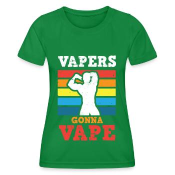 Elektro Zigarette E-Zigarette E-Shisha Vape - Frauen Funktions-T-Shirt - Kelly Green - Vorne - AI Model Female 172 dark (172cm)
