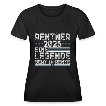Rentner 2025 Rente Ruhestand 2025 Geschenk - Frauen Funktions-T-Shirt - Schwarz - Vorne - AI Model Female 172 light (172cm)