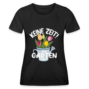 KEINE ZEIT DER GARTEN RUFT - Frauen Funktions-T-Shirt - Schwarz - Vorne - AI Model Female 172 light (172cm)