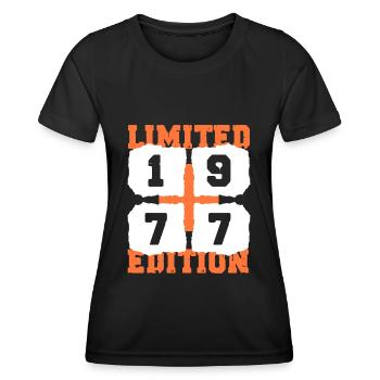 1977 anniversaire 45 ans anniversaire limité editin - T-shirt sport Femme - noir - Devant - AI Model Female 172 light (172cm)