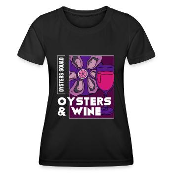 Huîtres et vin Ironic Sayig Seafood Chef - T-shirt sport Femme - noir - Devant - AI Model Female 172 light (172cm)
