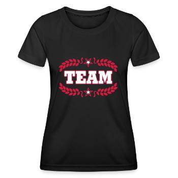 Team - T-shirt sport Femme - noir - Devant - AI Model Female 172 light (172cm)