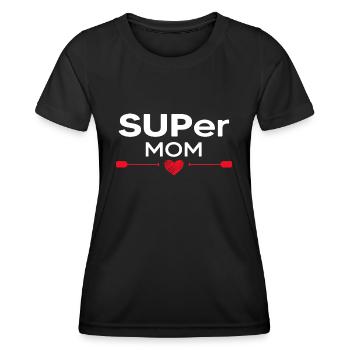 stand up paddle SUP Mom Paddel Motivation Stand Up - Frauen Funktions-T-Shirt - Schwarz - Vorne - AI Model Female 172 light (172cm)