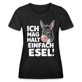 Esel Eselchen Maultier Muli - Frauen Funktions-T-Shirt - Schwarz - Vorne - AI Model Female 172 light (172cm)