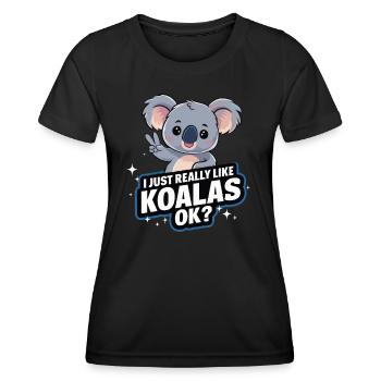Koala Koala Koala Ours Koala Animal - T-shirt sport Femme - noir - Devant - AI Model Female 172 light (172cm)