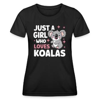 Koala Koala Koala Ours Koala Animal - T-shirt sport Femme - noir - Devant - AI Model Female 172 light (172cm)