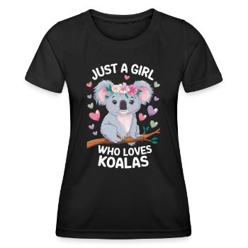 Koala Koala Koala Ours Koala Animal - T-shirt sport Femme - noir - Devant - AI Model Female 172 light (172cm)