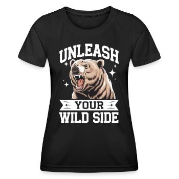 Ours Grizzli Ours brun Ours - T-shirt sport Femme - noir - Devant - AI Model Female 172 light (172cm)