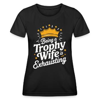 Frau Ehefrau Partnerin Familie Verheiratet - Frauen Funktions-T-Shirt - Schwarz - Vorne - AI Model Female 172 light (172cm)