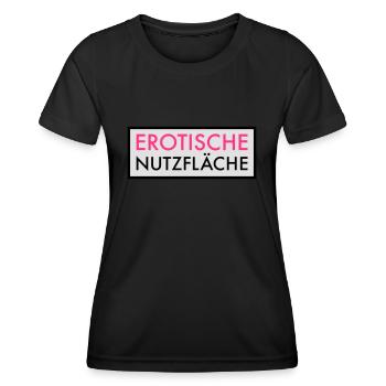 Erotische Nutzfläche | Erotik | Sex | Pärchen Frau - Frauen Funktions-T-Shirt - Schwarz - Vorne - AI Model Female 172 light (172cm)
