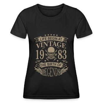 40th birthday legend proven since 1983 born - Women's Functional T-Shirt - black - Front - AI Model Female 172 light (172cm)