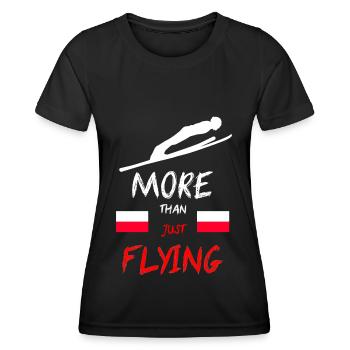 Skispringen Skifliegen geburtstag Geschenk Spruch - Frauen Funktions-T-Shirt - Schwarz - Vorne - AI Model Female 172 light (172cm)