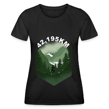 marathon sport jogging cadeau cadeau idée cadeau sort - T-shirt sport Femme - noir - Devant - AI Model Female 172 light (172cm)