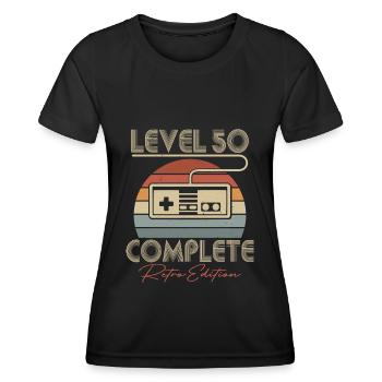 50th Birthday Level 50 Complete 50 Years Gift - Women's Functional T-Shirt - black - Front - AI Model Female 172 light (172cm)