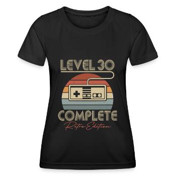 30e anniversaire Niveau 30 Complet Cadeau de 30 ans - T-shirt sport Femme - noir - Devant - AI Model Female 172 light (172cm)