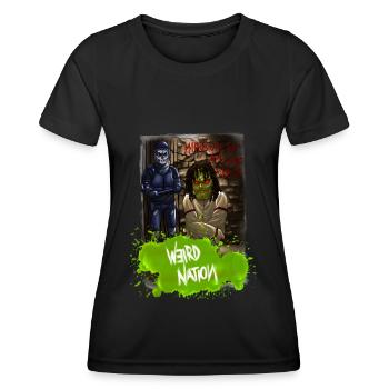 Weird Nation 90s Vintage Skater Design de mode - T-shirt sport Femme - noir - Devant - AI Model Female 172 light (172cm)