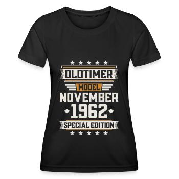 Année de construction millésime 1962 Oldtimer cadeau d’anniversaire - T-shirt sport Femme - noir - Devant - AI Model Female 172 light (172cm)