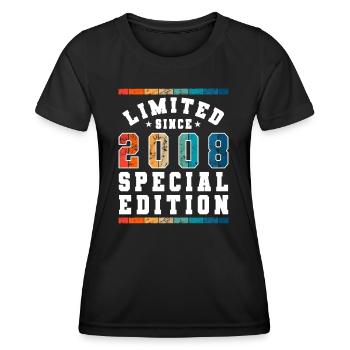 Limited Edition since 2008 Birthday Gift - Women's Functional T-Shirt - black - Front - AI Model Female 172 light (172cm)