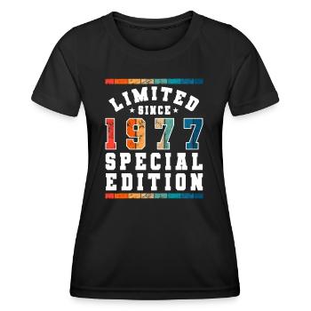 Limited Edition since 1977 Birthday Gift - Women's Functional T-Shirt - black - Front - AI Model Female 172 light (172cm)