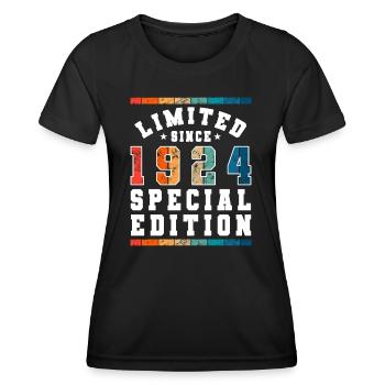 Limited Edition since 1924 Birthday Gift - Women's Functional T-Shirt - black - Front - AI Model Female 172 light (172cm)