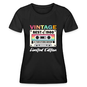 Best of 1980 - zum 44. Geburtstag Limited Edition - Frauen Funktions-T-Shirt - Schwarz - Vorne - AI Model Female 172 light (172cm)