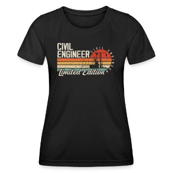 Future career as a civil engineer Civil engineering - Women's Functional T-Shirt - black - Front - AI Model Female 172 light (172cm)