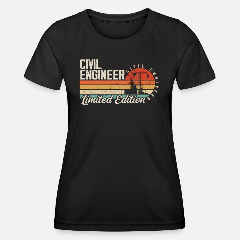 Future career as a civil engineer Civil engineering - Women's Functional T-Shirt - black