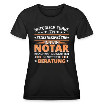 Ich führe Selbstgespräche - Notar Edition - Frauen Funktions-T-Shirt - Schwarz - Vorne - AI Model Female 172 light (172cm)