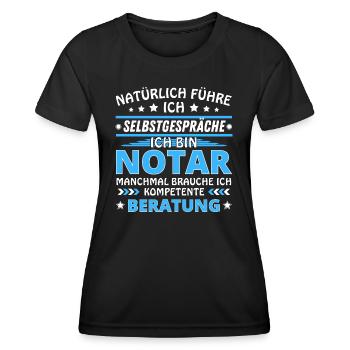 Je me parle à toi-même - Édition Notaire - T-shirt sport Femme - noir - Devant - AI Model Female 172 light (172cm)