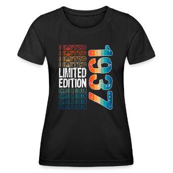 Limited Edition Since 1937 Birthday Vintage 1937 - Women's Functional T-Shirt - black - Front - AI Model Female 172 light (172cm)