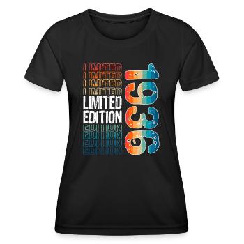 Edition limitée depuis 1936 Anniversaire Millésime 1936 - T-shirt sport Femme - noir - Devant - AI Model Female 172 light (172cm)