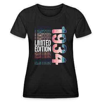 Edition Limitée Depuis 1934 Anniversaire Millésime 1934 - T-shirt sport Femme - noir - Devant - AI Model Female 172 light (172cm)