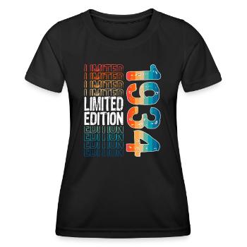 Edition Limitée Depuis 1934 Anniversaire Millésime 1934 - T-shirt sport Femme - noir - Devant - AI Model Female 172 light (172cm)