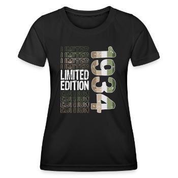 Edition Limitée Depuis 1934 Anniversaire Millésime 1934 - T-shirt sport Femme - noir - Devant - AI Model Female 172 light (172cm)