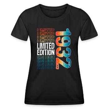 Edition limitée depuis 1932 Anniversaire Millésime 1932 - T-shirt sport Femme - noir - Devant - AI Model Female 172 light (172cm)