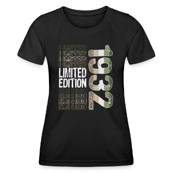 Edition limitée depuis 1932 Anniversaire Millésime 1932 - T-shirt sport Femme - noir - Devant - AI Model Female 172 light (172cm)