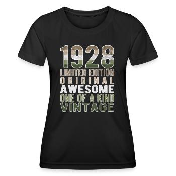 Limited Edition Since 1928 Birthday Vintage 1928 - Women's Functional T-Shirt - black - Front - AI Model Female 172 light (172cm)