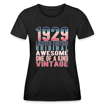 Limited Edition Since 1929 Birthday Vintage 1929 - Women's Functional T-Shirt - black - Front - AI Model Female 172 light (172cm)