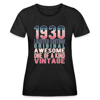 Limited Edition Since 1930's Birthday Vintage 1930's - Women's Functional T-Shirt - black - Front - AI Model Female 172 light (172cm)