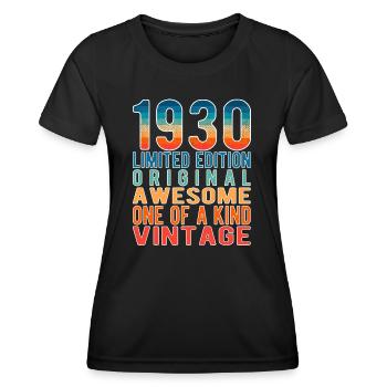 Limited Edition Since 1930 Birthday Vintage 1930's - Women's Functional T-Shirt - black - Front - AI Model Female 172 light (172cm)