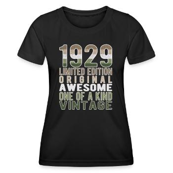 Limited Edition Since 1929 Birthday Vintage 1929 - Women's Functional T-Shirt - black - Front - AI Model Female 172 light (172cm)