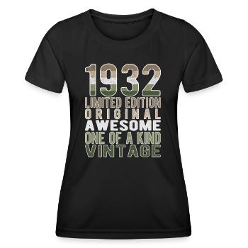 Limited Edition Since 1932 Birthday Vintage 1932 - Women's Functional T-Shirt - black - Front - AI Model Female 172 light (172cm)