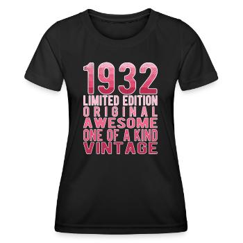 Limited Edition Since 1932 Birthday Vintage 1932 - Women's Functional T-Shirt - black - Front - AI Model Female 172 light (172cm)